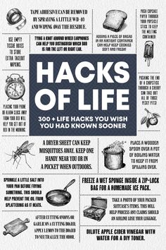 "In a world filled with endless demands and constant challenges, Life Hacks is your indispensable companion on the journey to making life easier, more efficient, and a whole lot more enjoyable. A curated treasure trove of ingenious life hacks that cover everything from everyday tasks to complex challenges. Inside, you'll discover clever shortcuts for time management, organization, cooking, and even personal growth. From budget-friendly solutions to unexpected uses for common household items, Life Hacks provides a wealth of knowledge to help you navigate life's hurdles with finesse. Embrace--or gift-- the art of smarter living!" How To Live Cheap, Useful Life Hacks Mind Blown Helpful Hints, Life Binder Printables, Management Organization, Life Hacks Cleaning, Hacking Websites, Hack My Life, Best Time To Buy, Travel Life Hacks