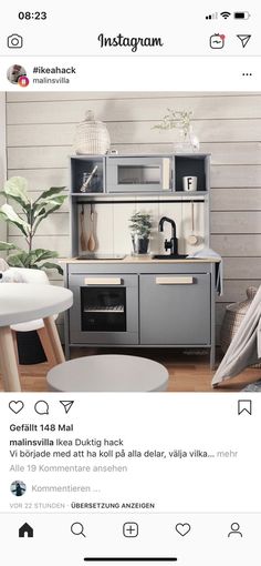 the instagram page for instagram is displayed with an image of a kitchen and dining room