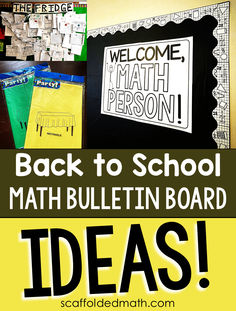 the back to school bulletin board has been decorated with black and yellow paper, which is also