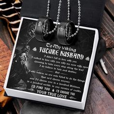 Couple Pendant Necklaces - To My Viking Future Husband - I Walked In Love With You - Gnw24008 Necklaces Couple, Viking Christmas, Viking Queen, Viking King, Couple Pendant, Crown Pendant Necklace, Viking Wedding, Vikings Gifts, Pendants For Women