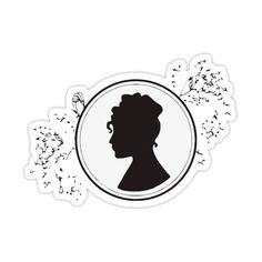 the silhouette of a woman with leaves around her head