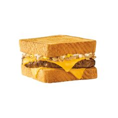 a cheeseburger is shown on a white background