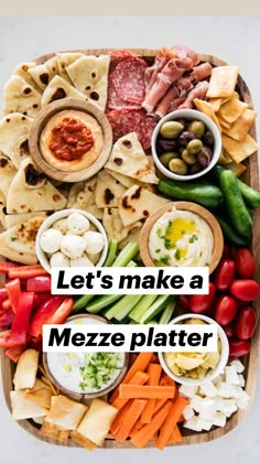 a platter filled with different types of appetizers