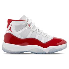 The Air Jordan 11 Retro ‘Cherry’ takes on a premium aesthetic. Composed of mesh at the upper, the design includes tonal webbing eyelets and a shiny patent leather mudguard in a contrasting hue. Matching accents land at the interior collar, while an embroidered Jumpman makes a statement at the leather heel overlay. Lightweight cushioning is placed at the Phylon midsole. A carbon fiber spring plate is supported by a translucent rubber outsole.         DUE TO THE LIMITED NATURE OF THIS PRODUCT, ALL Jordan 11 Retro Cherry, Jordan 11 Cherry, Retro Cherry, Jordan Sneaker, Nike Air Jordan 11, Popular Sneakers, Air Jordan 11 Retro, Jordan 11 Retro