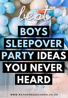 DIY creative boys sleepover party ideas