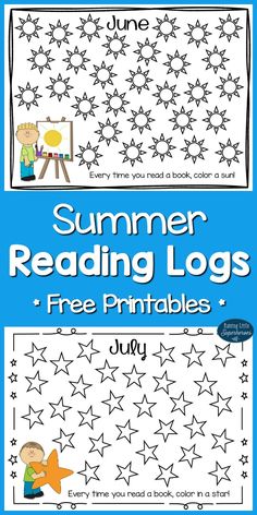 summer reading logs for kids with stars