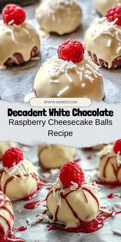 Indulge in the decadent delight of White Chocolate Raspberry Cheesecake Balls! These bite-sized treats feature a creamy cheesecake center bursting with tangy raspberries, all enveloped in a luscious white chocolate coating. Perfect for any occasion, they are easy to make and visually stunning. Serve them at parties, gatherings, or enjoy them at home! Try this recipe for a sweet escape! #Dessert #Cheesecake #Recipe #SweetTreats #Baking #PartyFood #ChocolateLovers #RaspberryDessert