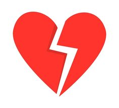 a red heart with a lightning bolt in the middle