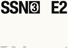 an advertisement for the ssn3 e2 program, with black and white letters