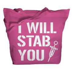 Tote Bag Funny Nursing Bags I Will Stab You Nurse by ShirtsBySarah Funny Nursing, Nurse Tote Bag, Nurse Tote, Nurses Week Gifts, Nursing Hoodie, Nurse Rock, Funny Tote Bags, Nurse Bag, Basic Hoodie