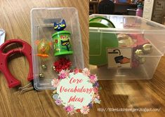 Core Vocabulary Tubs/ Activities for Special Education Core Vocabulary Aac, Aac Device, Preschool Slp, Core Vocabulary Activities, Prek Ideas, Love Bells, Vocabulary Book, Core Words, Core Vocabulary