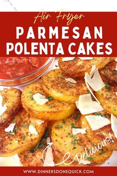 homemade parmesan polenta cakes with marinara sauce