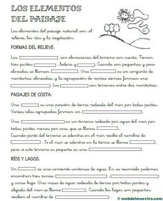 a spanish language document with the words, los elements del paisque and an image of