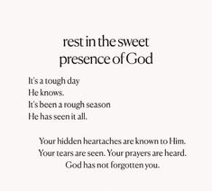 a poem with the words rest in the sweet presence of god on it's cover