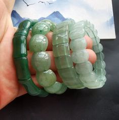 "Green Natural Aventurine jade stone beaded bracelet,oval charm,healing jade beaded bangle, gemstone beaded bracelet jewelry material:  natural jade stone(no dyed ),Elastic thread Size:    1# , 10mmx14mm,   2#, 10mmx14mm 3#, 15mmx16mm 4#, 12mmx18mm length:7.5\"-8 \"  style:  Elastic bracelet Price: one bracelet This is the best gift for yourself or friends, family, ❤ If you want other length Bracelet, Please connect me free. ❤Please read the store policy before purchase. ❤ Thank you for visiting my shop!" Jade Bracelet Beads, Green Jade Bracelet, Dope Jewelry Accessories, Elastic Thread, Crystal Healing Stones, Jade Bangle, Bead Bangles, Art Nouveau Jewelry, Gemstone Beaded Bracelets