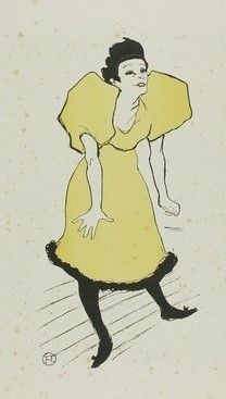 a drawing of a woman in a yellow dress