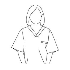 Nurse Line Drawing, How To Draw A Nurse, Nurse Drawing Sketch, How To Draw A Doctor, Scrubs Drawing, Nurses Drawing, Medication Drawing, Nurse Drawing Art, Doctor Art Drawings