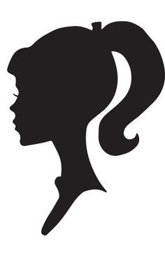 the silhouette of a woman's head is shown