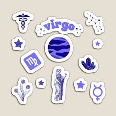 The Zodiac Signs: Virgo | Sticker Pack | Astrology, Horoscopes, Spirituality Horoscope Stickers, Zodiac Signs Stickers, Astrology Stickers, Virgo Element, 12 Zodiac Signs, Stickers Packs, Printable Stickers, Sticker Sheets