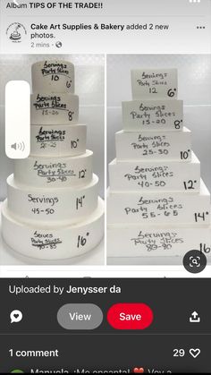 an image of a three tiered cake with numbers on it