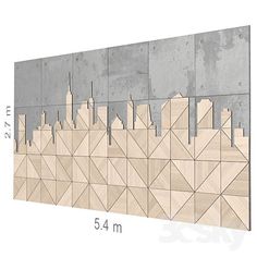 an architectural drawing of a cityscape made out of wood and concrete, showing the height of each building