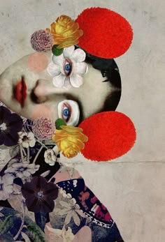 an image of a woman with flowers in her hair and the face is surrounded by petals