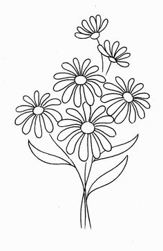 a drawing of some flowers on a white background