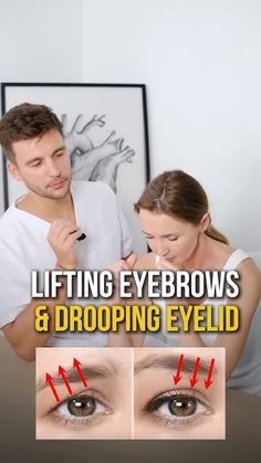 Drooping Eyelid, Perfect Cheekbones, Lift Eyebrows, Anti Aging Massage, Drooping Eyelids, Face Yoga Method, Yoga Face, Massage Routine, Face Fitness