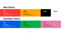 an image of the color scheme for different types of colors and font options on this page