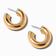 Claire’s Earrings, Thick Hoop Earrings, Chunky Hoop Earrings, Ear Stack, Classic Earrings, Fashionable Jewelry, Jewelry Essentials, Jewelry And Accessories, Metal Style