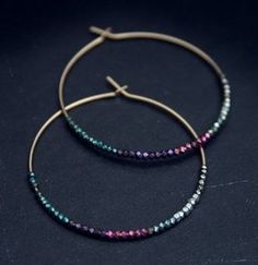 Hoop de hoop Petite Jewelry, Diy Armband, Druzy Jewelry, Hoops Gold, Earrings Inspiration, Diy Schmuck, Jewelry Projects, Diy Earrings