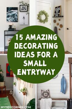 Small entryway decorating ideas. Next To Front Door Decor Inside, Front Door Decor Ideas Entrance House, Entry Way Shelf Decor, Small Home Entryway Ideas, Small Front Entryway, Small Front Entryway Ideas, Small Entryway Decor Ideas, Small Entryway Decor, Front Entryway Ideas