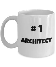 a white coffee mug with the number 1 in black on it's front and bottom