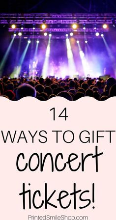 Learn all about concert ticket gifts and how to gift concert tickets even when you don't have them yet. Learn the best ideas to plan a concert ticket gift surprise to help you plan a fun concert ticket reveal. Learn more about printable concert ticket templates at printedsmileshop.com Concert Ticket Gift Surprise Christmas, Creative Way To Give Tickets As A Gift, Creative Ways To Wrap Concert Tickets, Creative Way To Give Concert Tickets As A Gift, Tickets For Concert, How To Wrap Concert Tickets For Christmas, Ways To Give Tickets As A Gift, Creative Ways To Give Tickets As A Gift