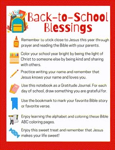 the back to school blessing poster