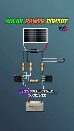 solar power circuit diagram with two different types of wires