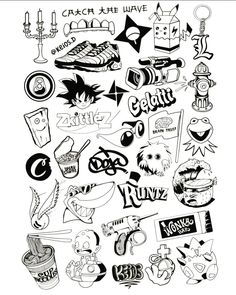 an image of various stickers on a white background