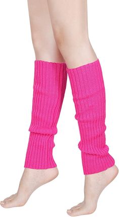 SATINIOR 80's Women Knit Leg Warmers Crochet Ribbed Leg Socks for Party Accessories (Rose Red) at Amazon Women’s Clothing store Fitted Pink Knee-high Socks For Fall, Pink Fitted Knee-high Socks For Spring, Fall Season Pink Stretch Knee-high Socks, Casual Winter Leg Warmers For Party, Party Knee-high Leg Warmers For Winter, Trendy Fitted Pink Knee-high Socks, Trendy Fitted Pink Leg Warmers, Knee-high Pink Leg Warmers For Fall, Pink Knee-high Leg Warmers For Fall