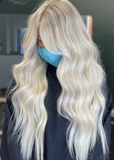 Icy Blonde Long Hair, Icy Long Blonde Hair, Full Dyed Blonde Hair, Platinum Blonde Hair With Babylights, Blondes With Extensions, Icy Bright Blonde Hair, Platinum Blonde Hair With Extensions, Blonde Hair Color Ideas Platinum