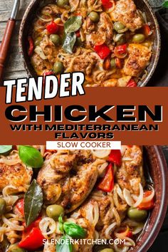 tender chicken with mediterranean flavors slow cooker is the perfect meal to make for dinner