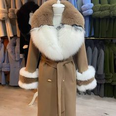 Coat With Fur Collar, Fur Jacket Women, Fur Decor, Coat With Fur, Real Fur Coat, Big Collar, Rex Rabbit, Long Wool Coat, Fox Fur Coat