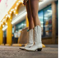 Shaft height: 13"Toe Type: Ship ToeHeel Height: 2"Material: Cowhide Snip Toe Cowgirl Boots, Cowgirl Boots Wedding, Embroidery Boots, Cowgirl Wedding, White Cowboy Boots, Handcrafted Boots, Wedding Boots, Corral Boots, Western Look