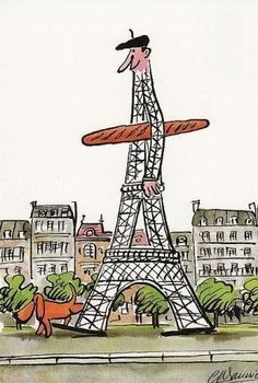 a drawing of the eiffel tower in paris