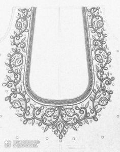 a drawing of an embroidered collar