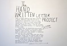 the handwritten letter project is written in black ink on a white paper with writing underneath it