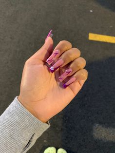 Purple Acrylic Nails Designs, Beginner Nail Designs, Kylie Nails