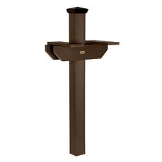 a cross that is made out of wood and has a light at the end of it