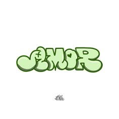 some type of graffiti font that is green