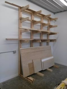 the shelves are made out of plywood boards