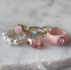 Twst Oc, Body Jewelry Diy, Pink Rings, Preppy Jewelry, Indie Jewelry, Mini Hoop Earrings, Girly Accessories, Fancy Jewellery, Funky Jewelry